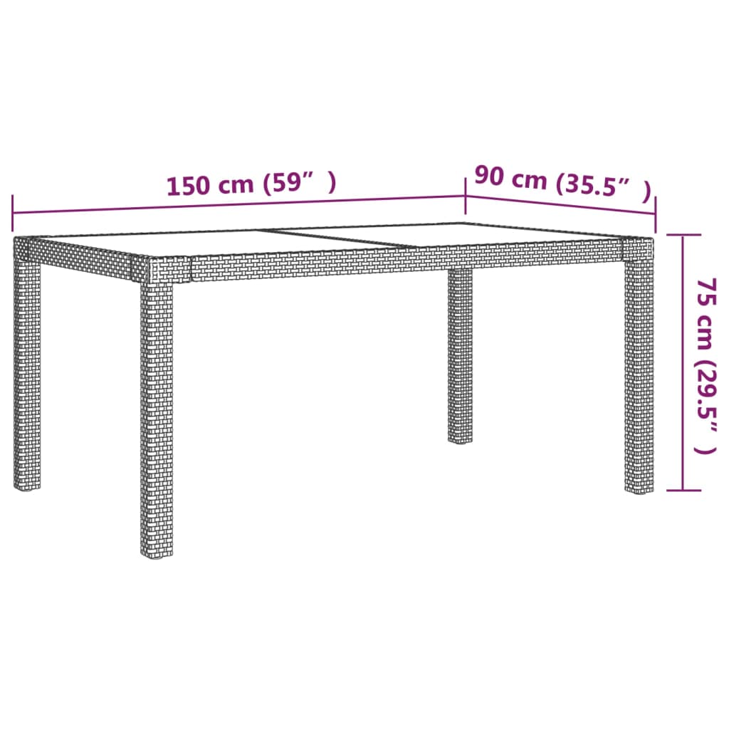 5-osaline aiamööbli komplekt patjadega, polürotang, must