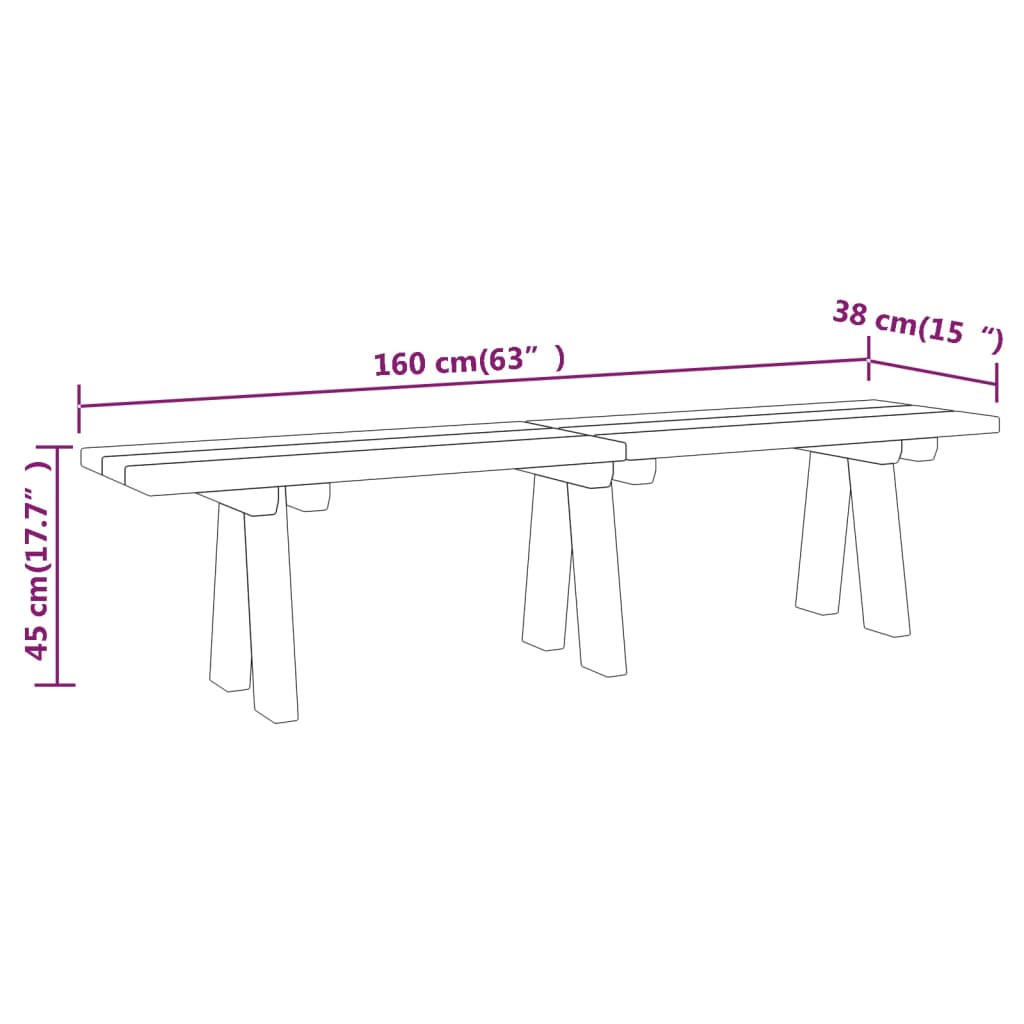 aiapink, 160 cm, immutatud männipuit