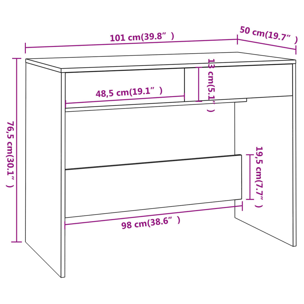 стол, белый, 101x50x76,5 см, искусственное дерево