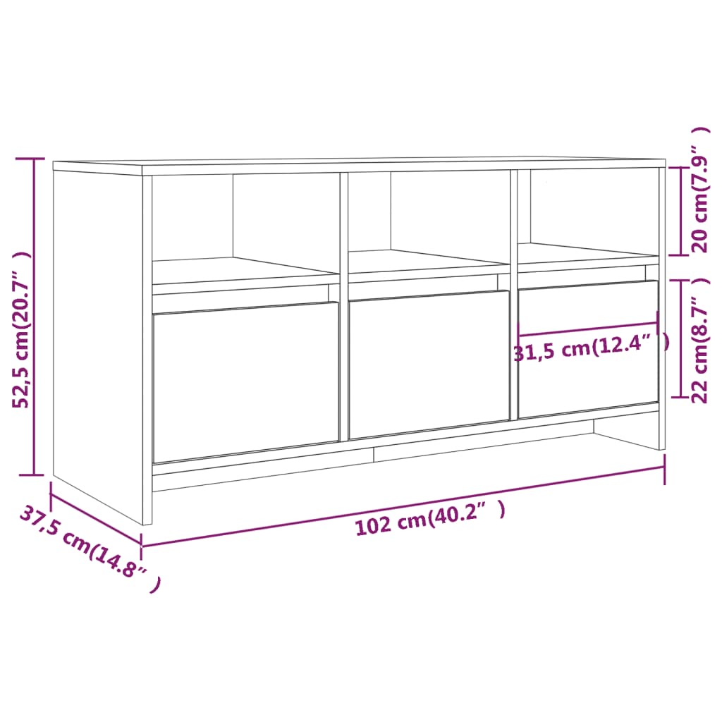 telerikapp, Sonoma tamm, 102x37,5x52,5 cm, tehispuit