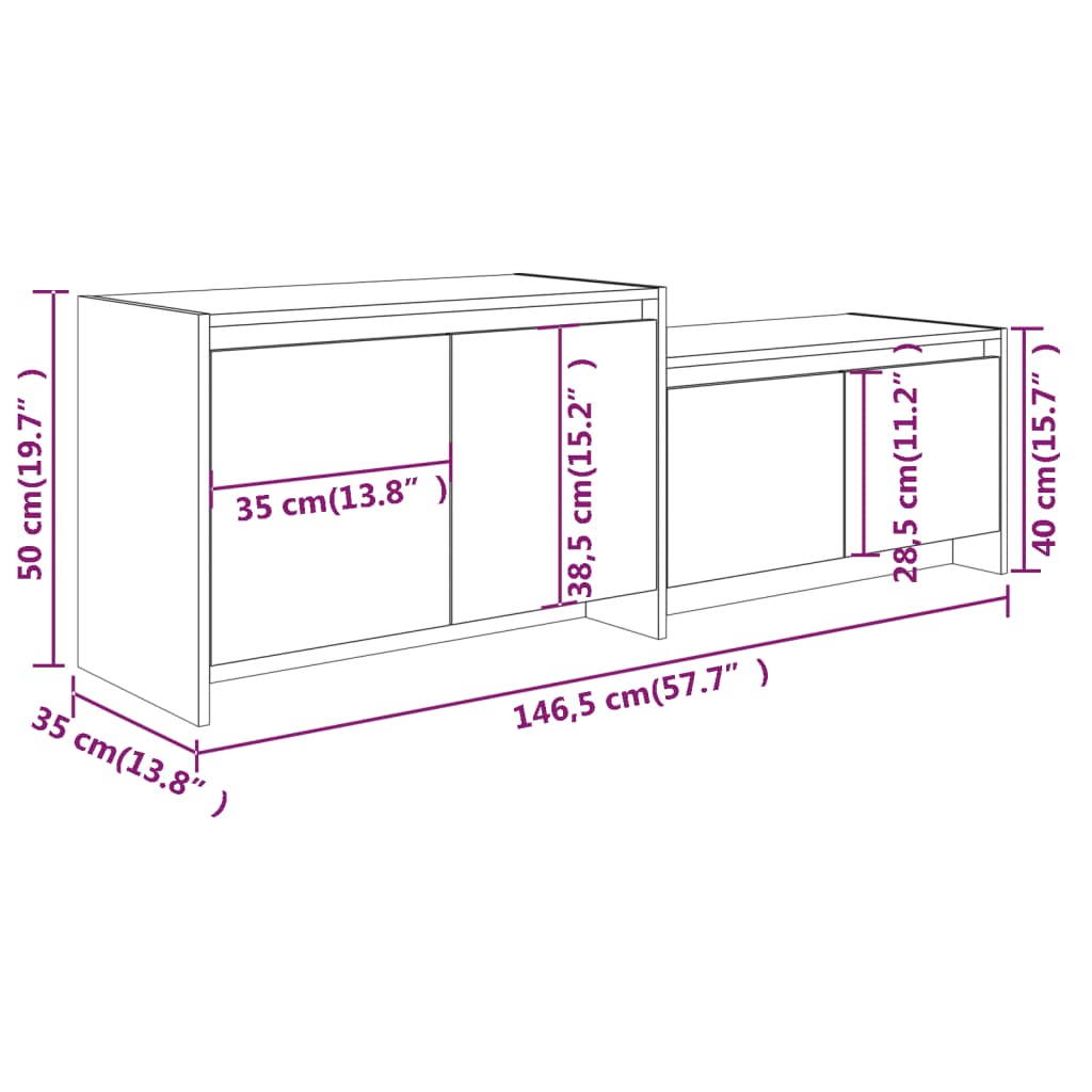 telerikapp, hall Sonoma tamm, 146,5x35x50 cm, tehispuit