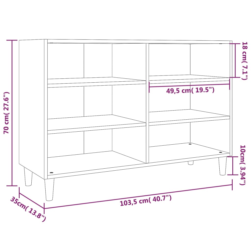 puhvetkapp, hall Sonoma tamm, 103,5 x 35 x 70 cm, tehispuit