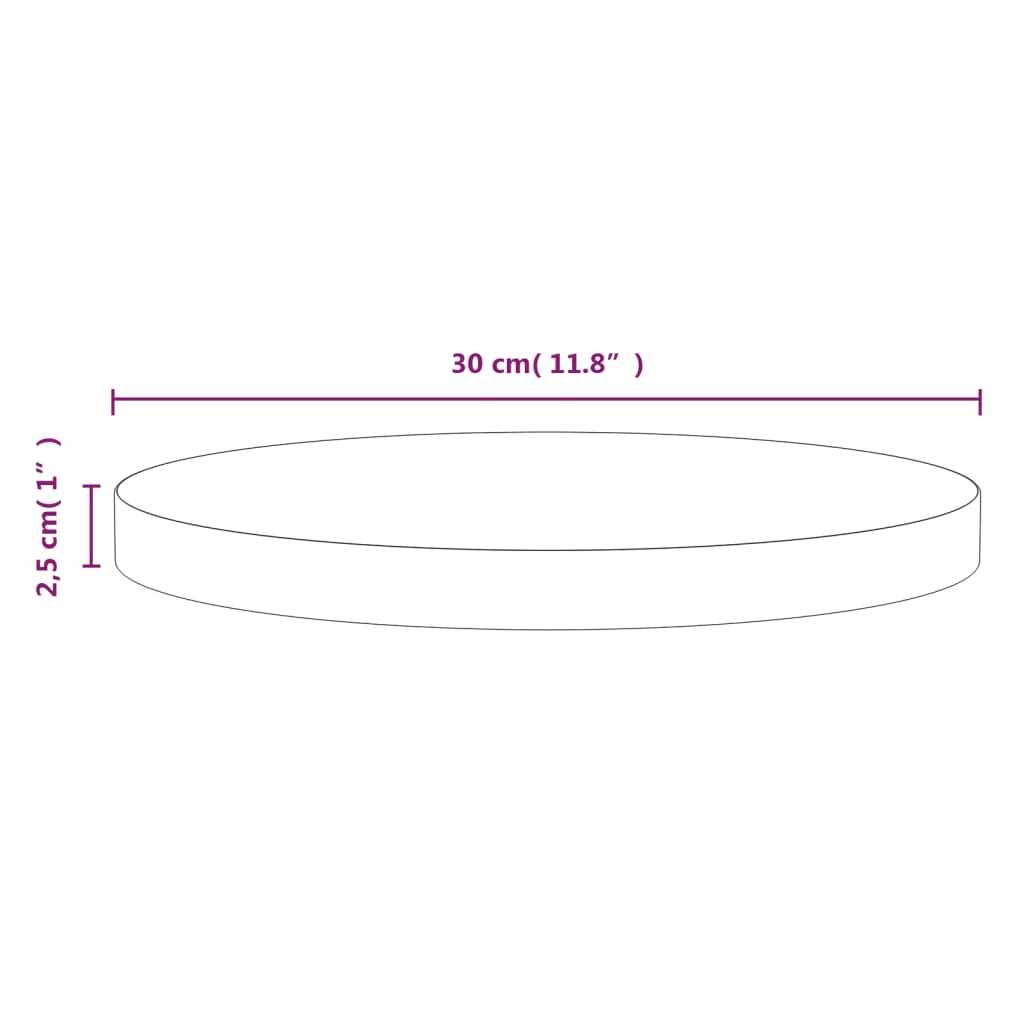 lauaplaat Ø30x2,5 cm, männipuit