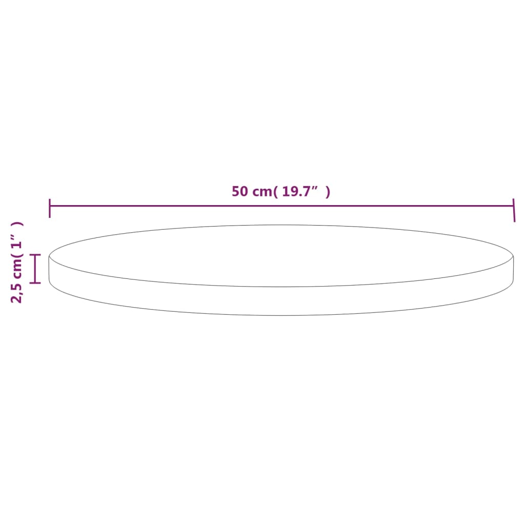 lauaplaat Ø50x2,5 cm, männipuit