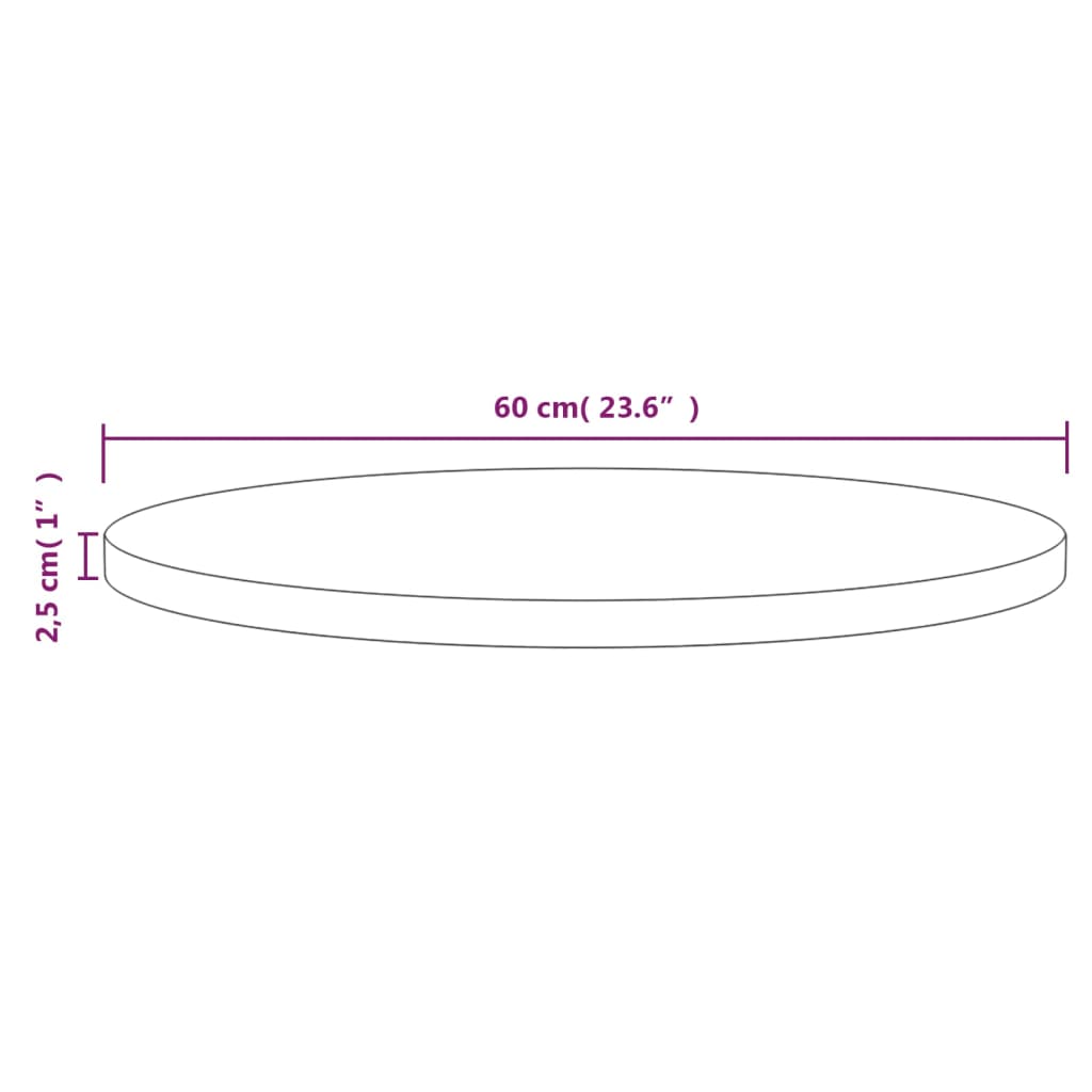 lauaplaat Ø60x2,5 cm, männipuit