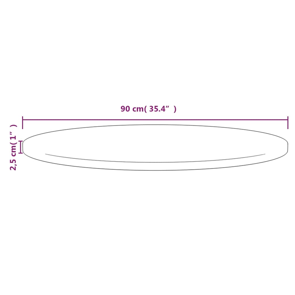 lauaplaat Ø90x2,5 cm, männipuit