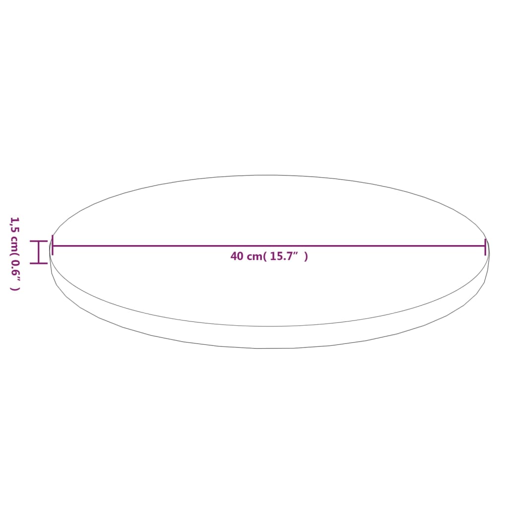 ümmargune lauaplaat, helepruun, Ø40x1,5 cm, töödeldud tammepuit