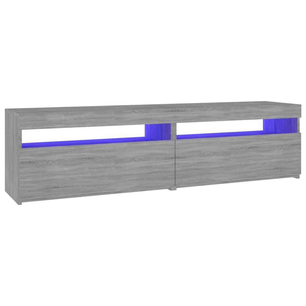 telerialus LED-tuledega 2 tk, hall Sonoma tamm, 75x35x40 cm