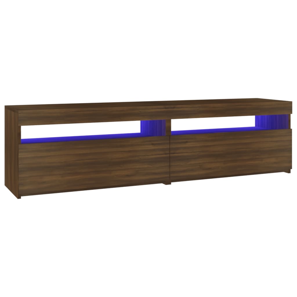 telerialus LED-tuledega 2 tk, pruun tamm, 75x35x40 cm