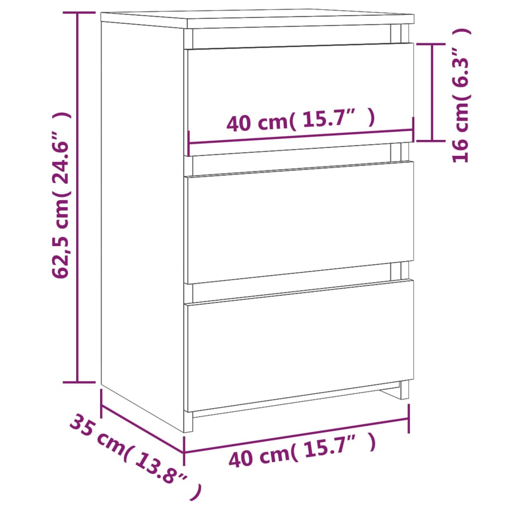 öökapid 2 tk, suitsutatud tamm, 40 x 35 x 62,5 cm, tehispuit