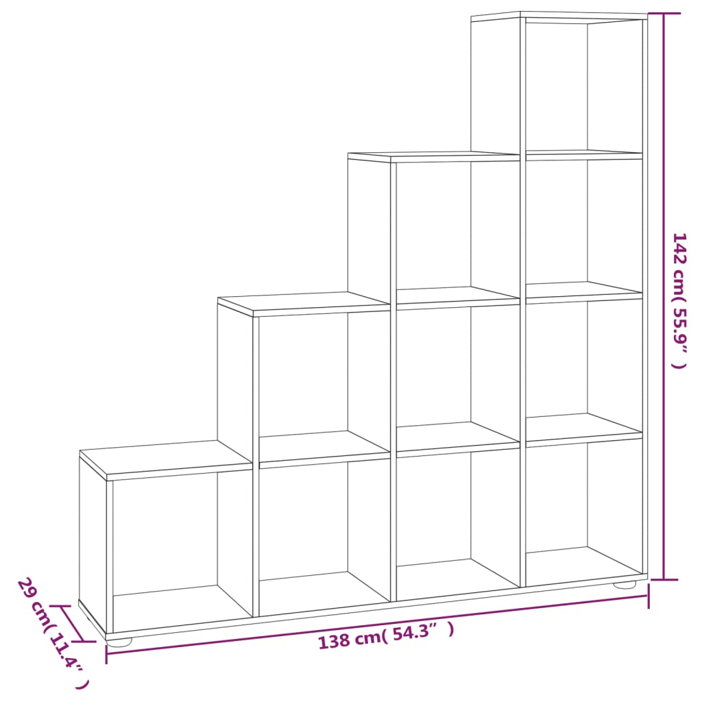 trepi raamaturiiul, kõrgläikega valge, 142 cm, tehispuit