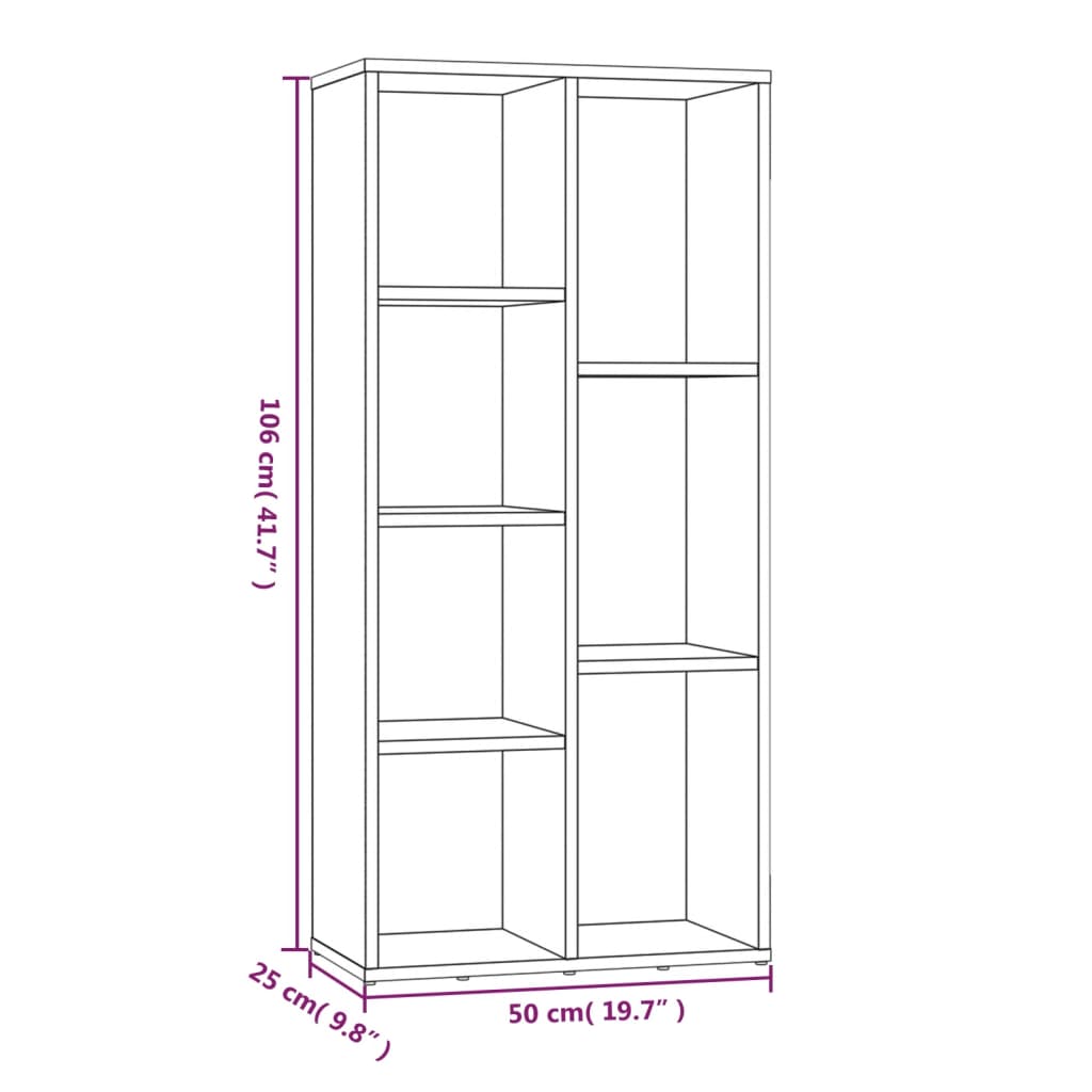 raamatukapp, hall Sonoma tamm, 50 x 25 x 106 cm