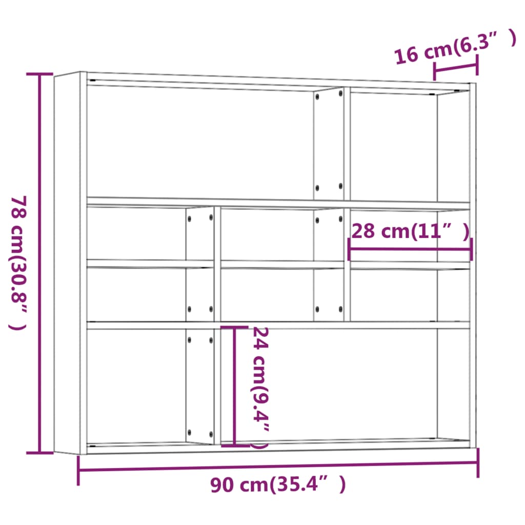 seinariiul, hall Sonoma tamm, 90 x 16 x 78 cm, tehispuit