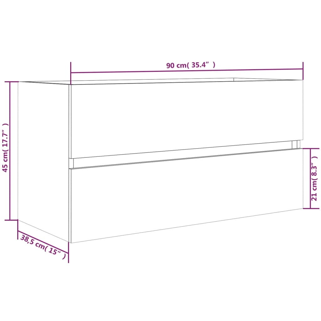 valamukapp, suitsutatud tamm, 90 x 38,5 x 45 cm, tehispuit