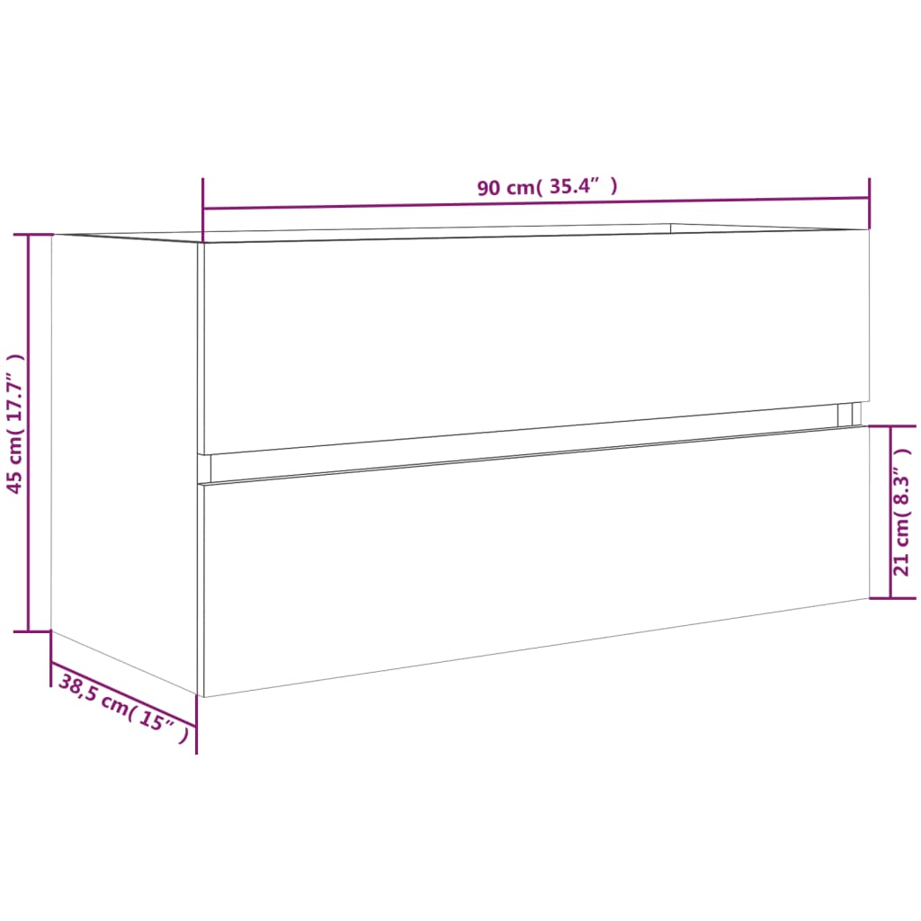 valamukapp, hall Sonoma tamm, 90 x 38,5 x 45 cm, tehispuit