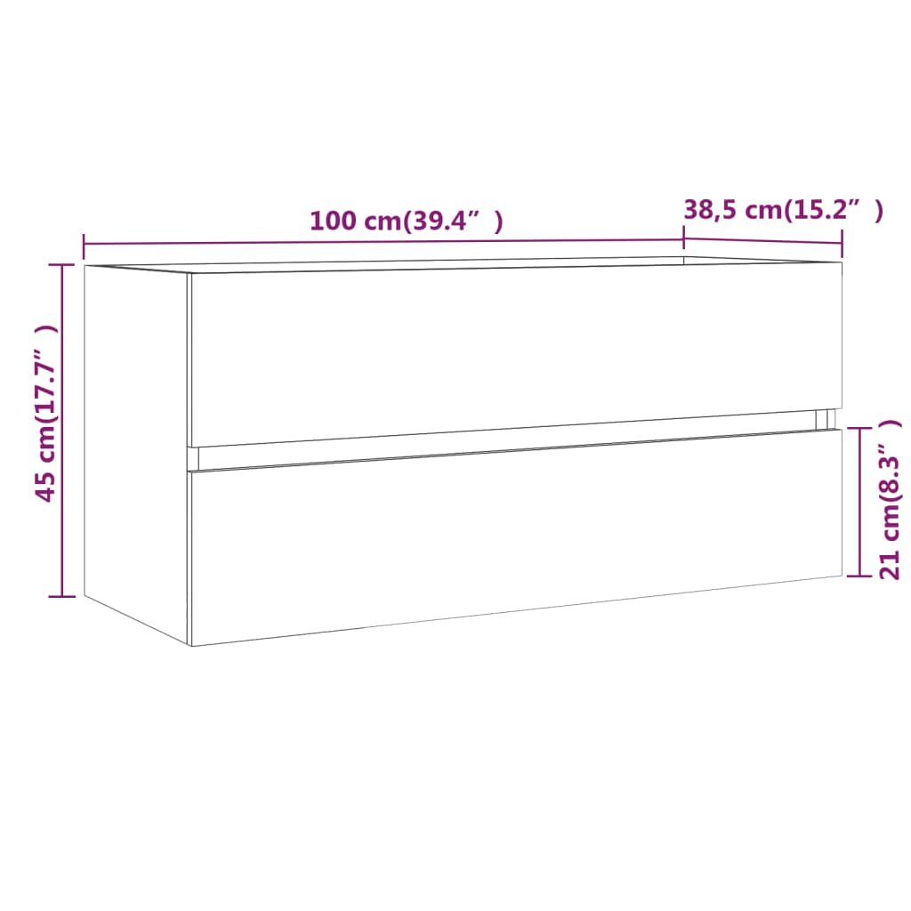 valamukapp, suitsutatud tamm, 100 x 38,5 x 45 cm, tehispuit