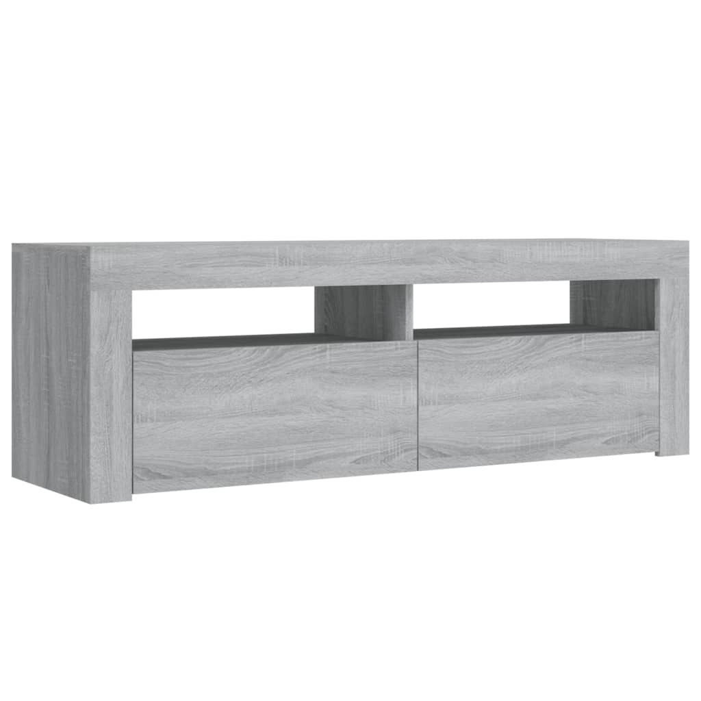 telerialus LED-tuledega, hall Sonoma tamm, 120 x 35 x 40 cm