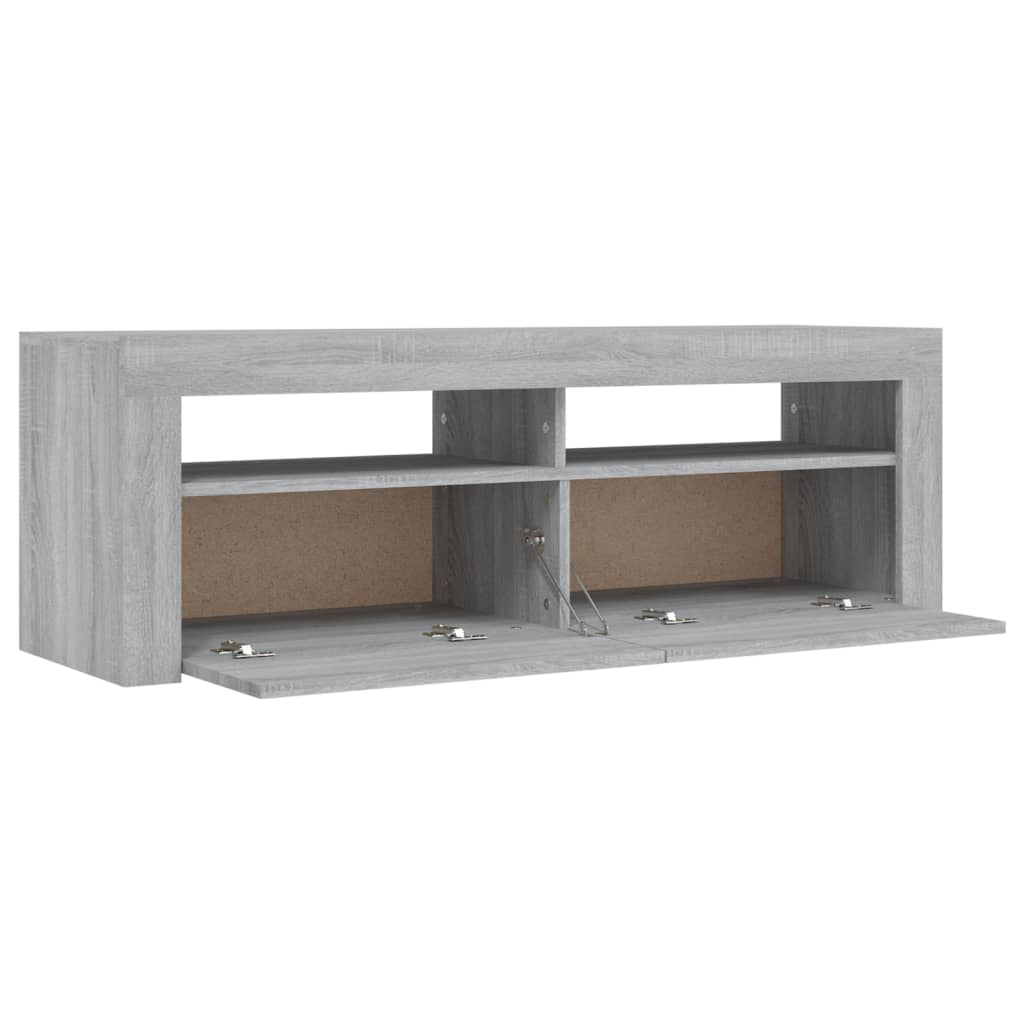 telerialus LED-tuledega, hall Sonoma tamm, 120 x 35 x 40 cm