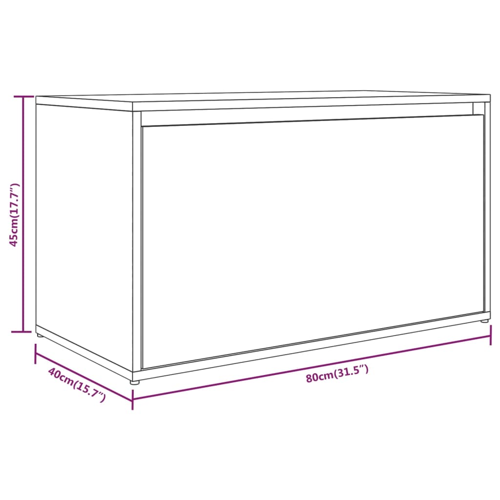 Скамейка для прихожей 80 x 40 x 45 см, копченый дуб, искусственное дерево