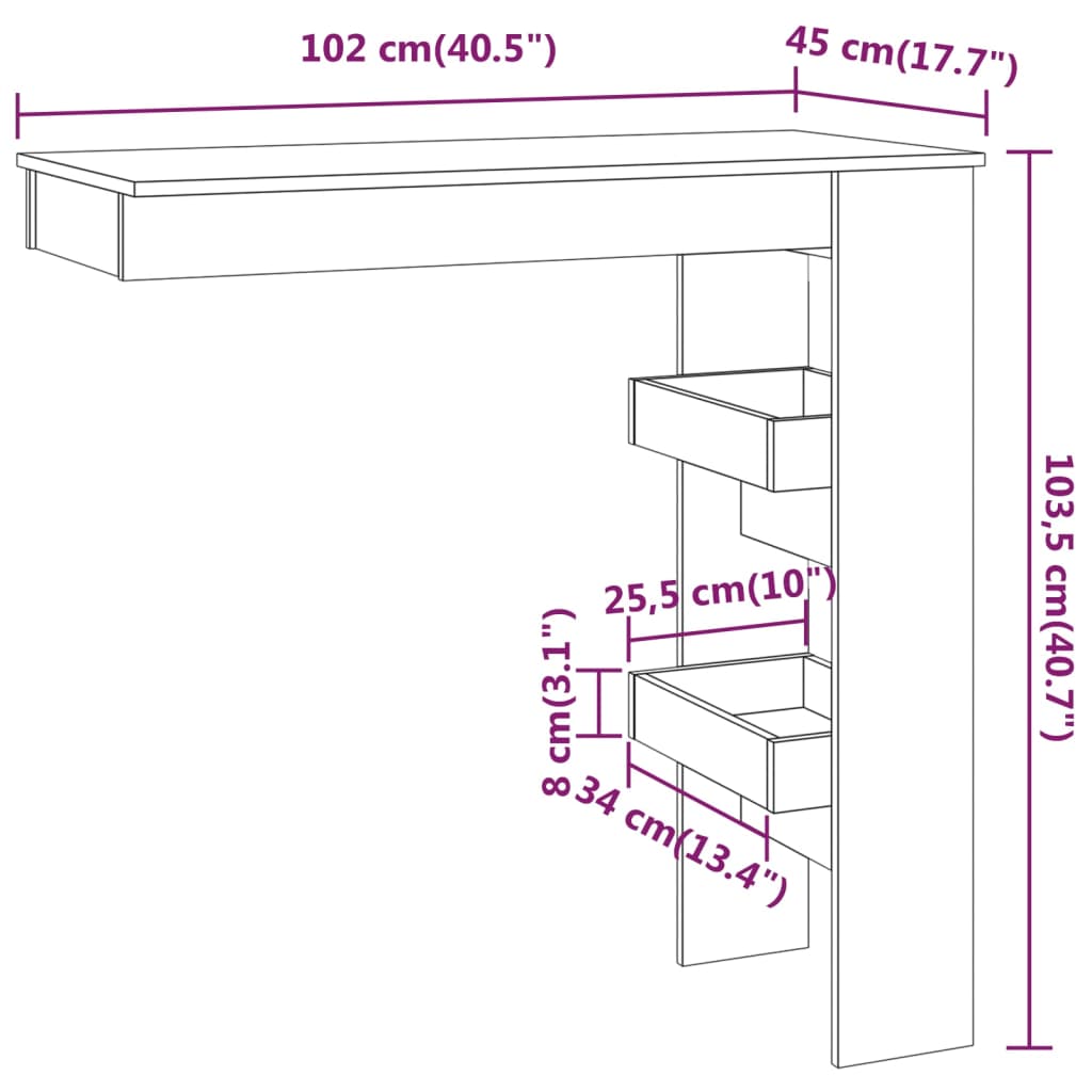 kohvilaud, betoonhall, 102x45x103,5 cm, tehispuit