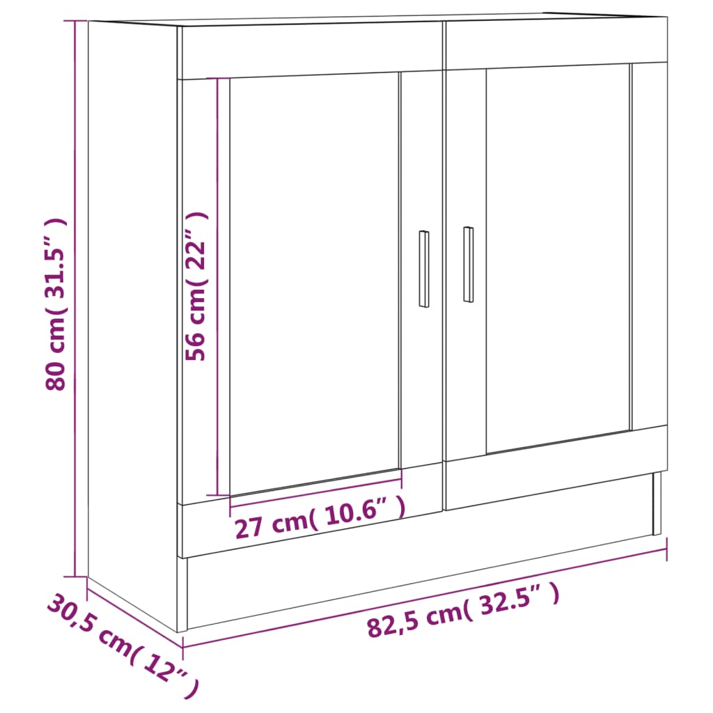 vitriinkapp, pruun tamm, 82,5 x 30,5 x 80 cm, tehispuit