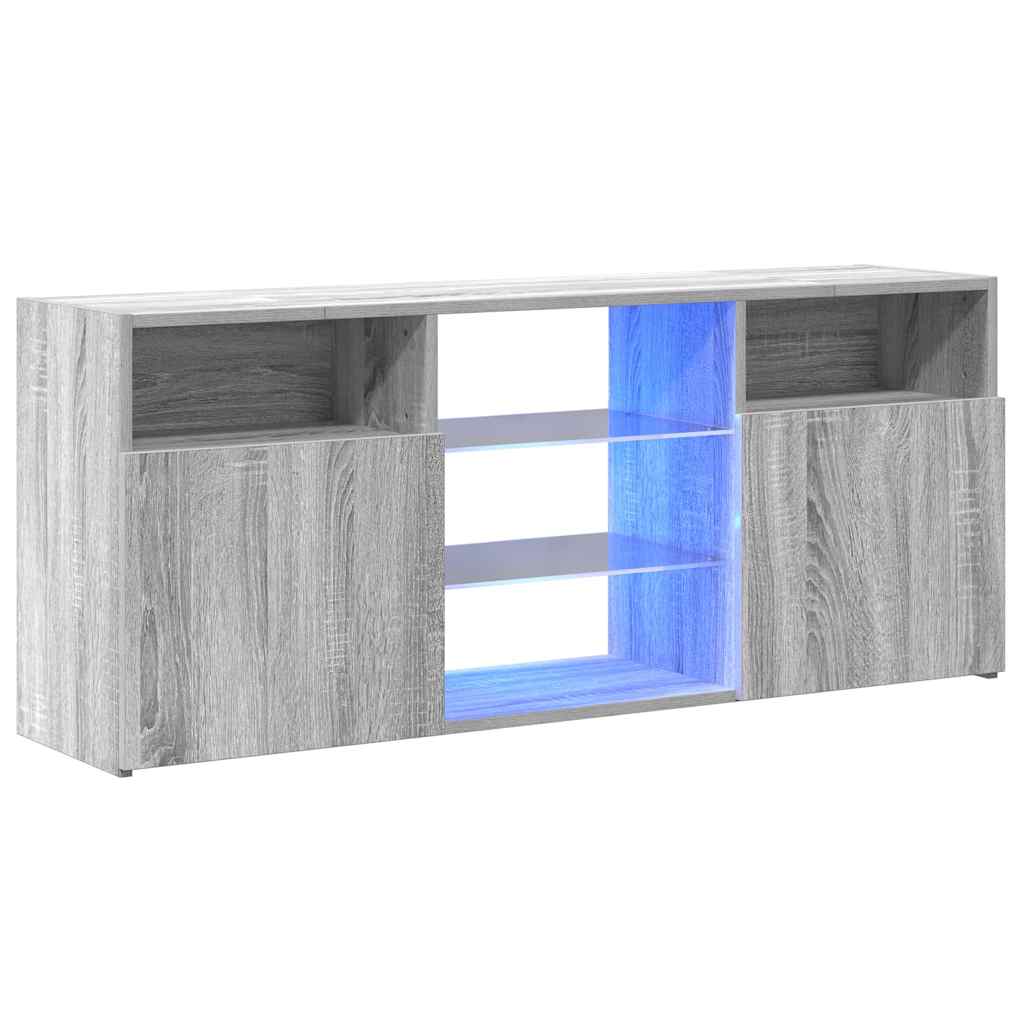 telerialus LED-tuledega, hall Sonoma tamm, 120 x 30 x 50 cm