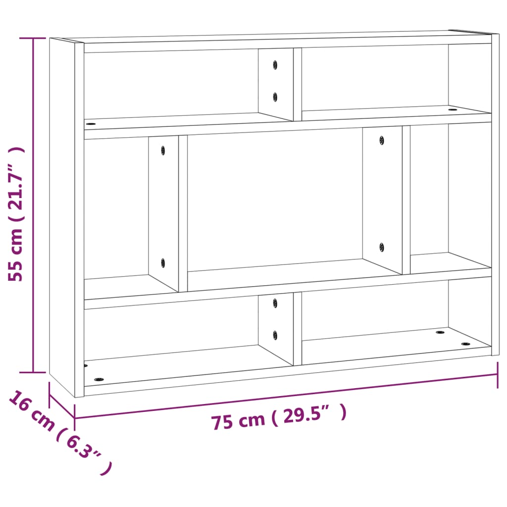 seinariiul, hall Sonoma tamm, 75 x 16 x 55 cm, tehispuit