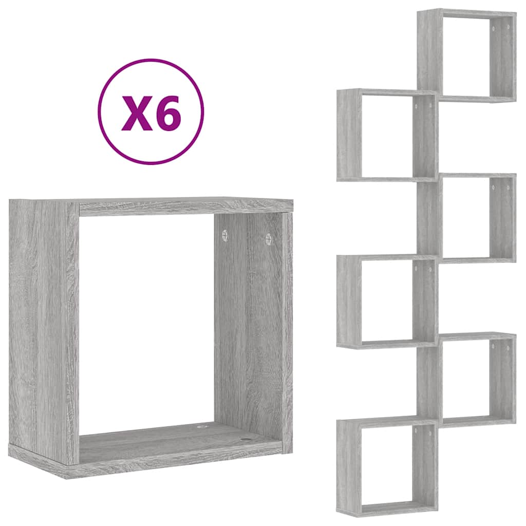 Wall Cube riiulid 6 tk Hall Sonoma 30x15x30 cm