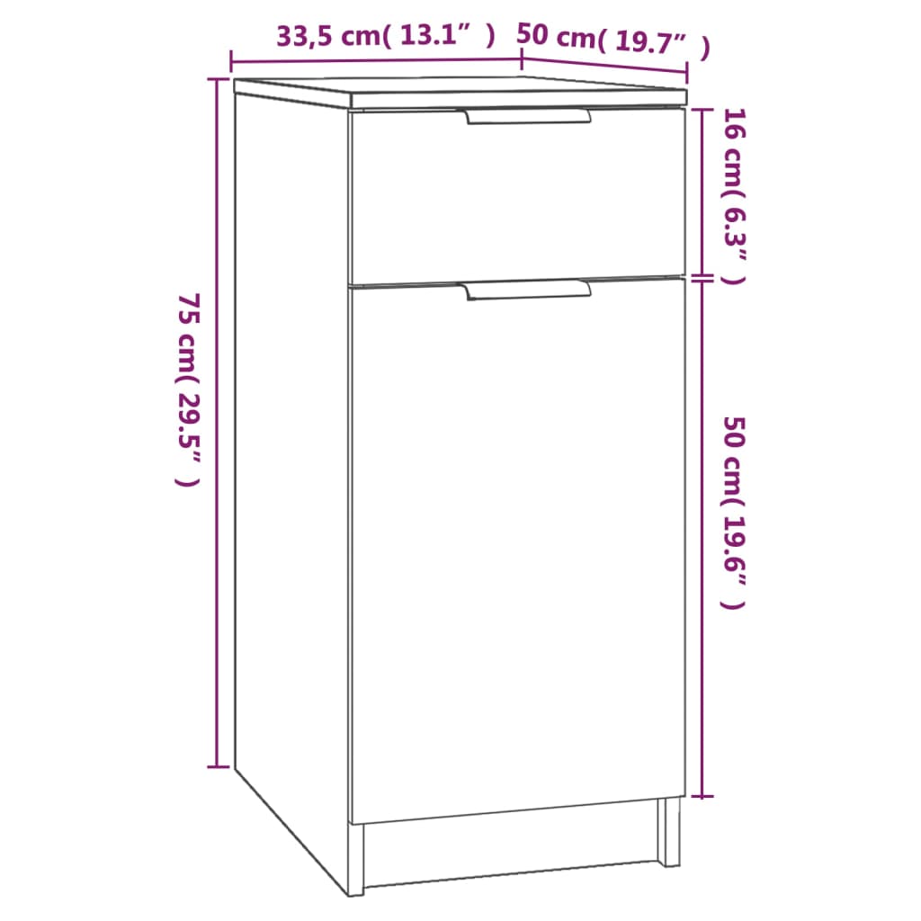 sahtlikapp, betoonhall, 33,5x50x75 cm, tehispuit