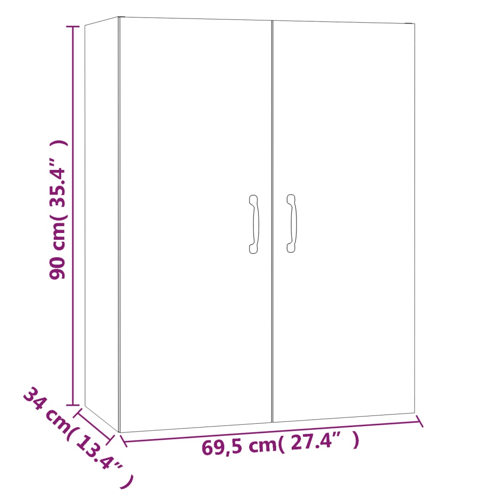 puhvetkapp, suitsutatud tamm, 69,5 x 34 x 90 cm, tehispuit