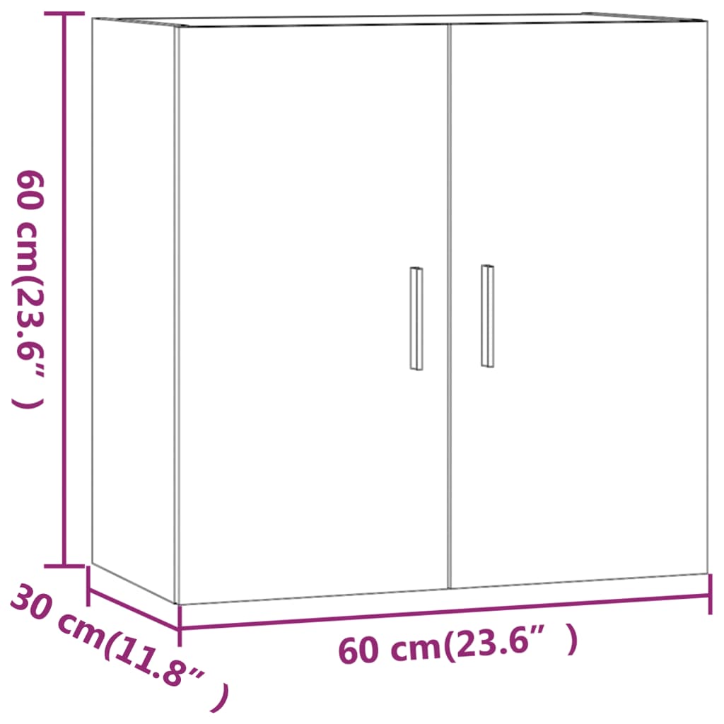 telerikapp, hall Sonoma tamm, 60x30x60 cm, tehispuit