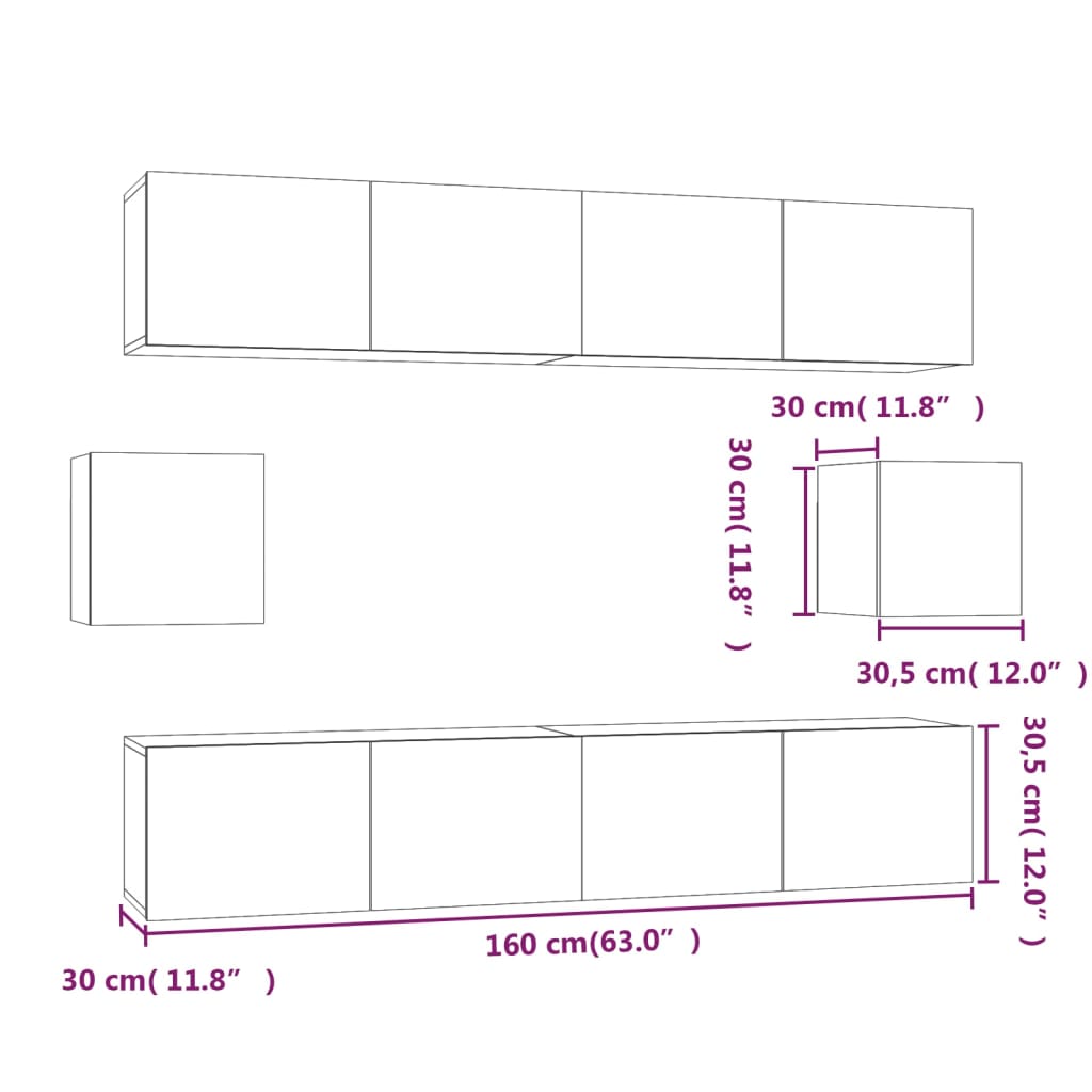 6-osaline telerikappide komplekt, valge, tehispuit