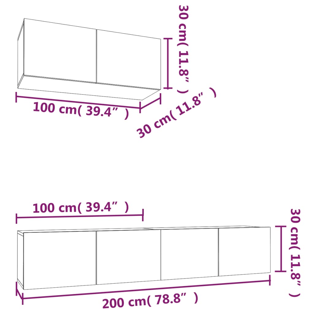 3-osaline telerikappide komplekt, valge, tehispuit