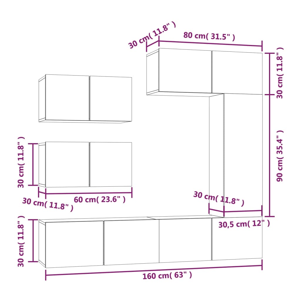 6-osaline telerikappide komplekt, betoonhall, tehispuit