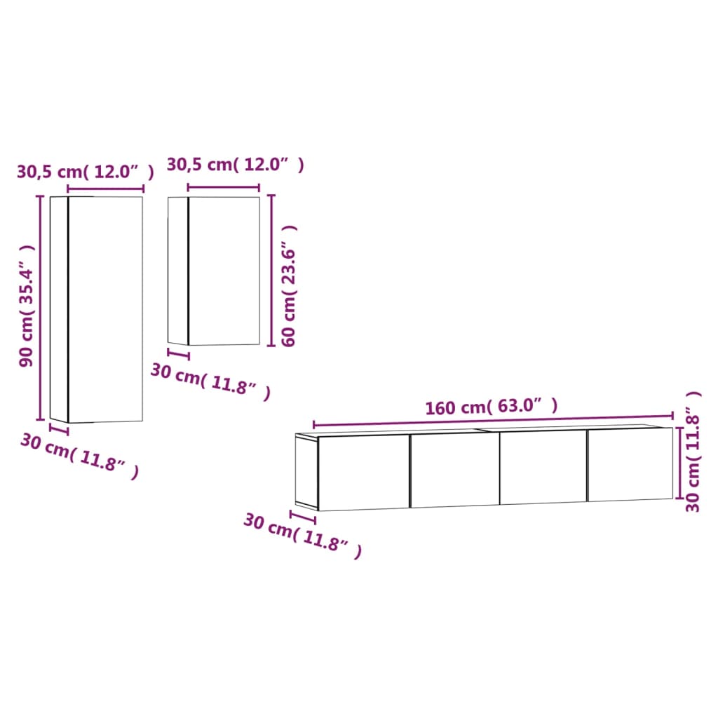 4-osaline telerikappide komplekt, hall Sonoma tamm, tehispuit