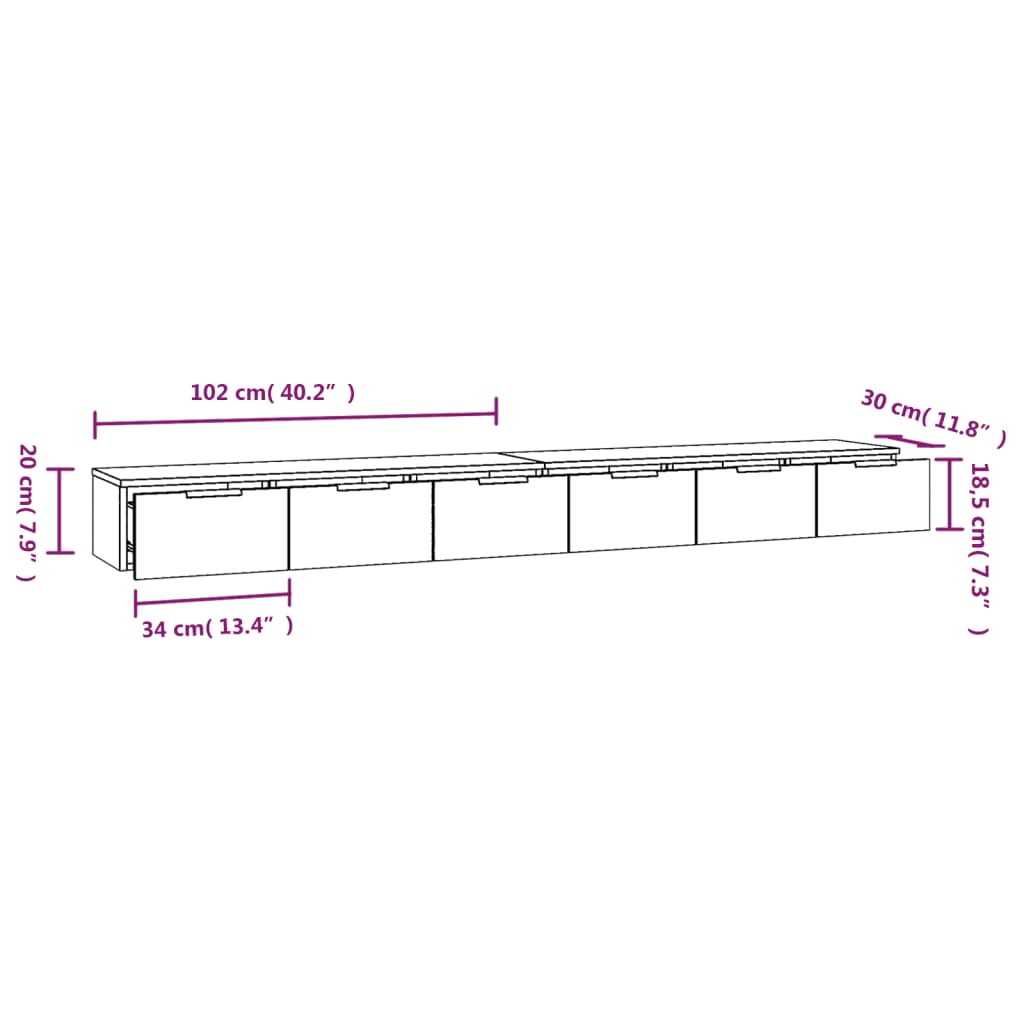 seinakapid 2 tk, must, 102 x 30 x 20 cm, tehispuit