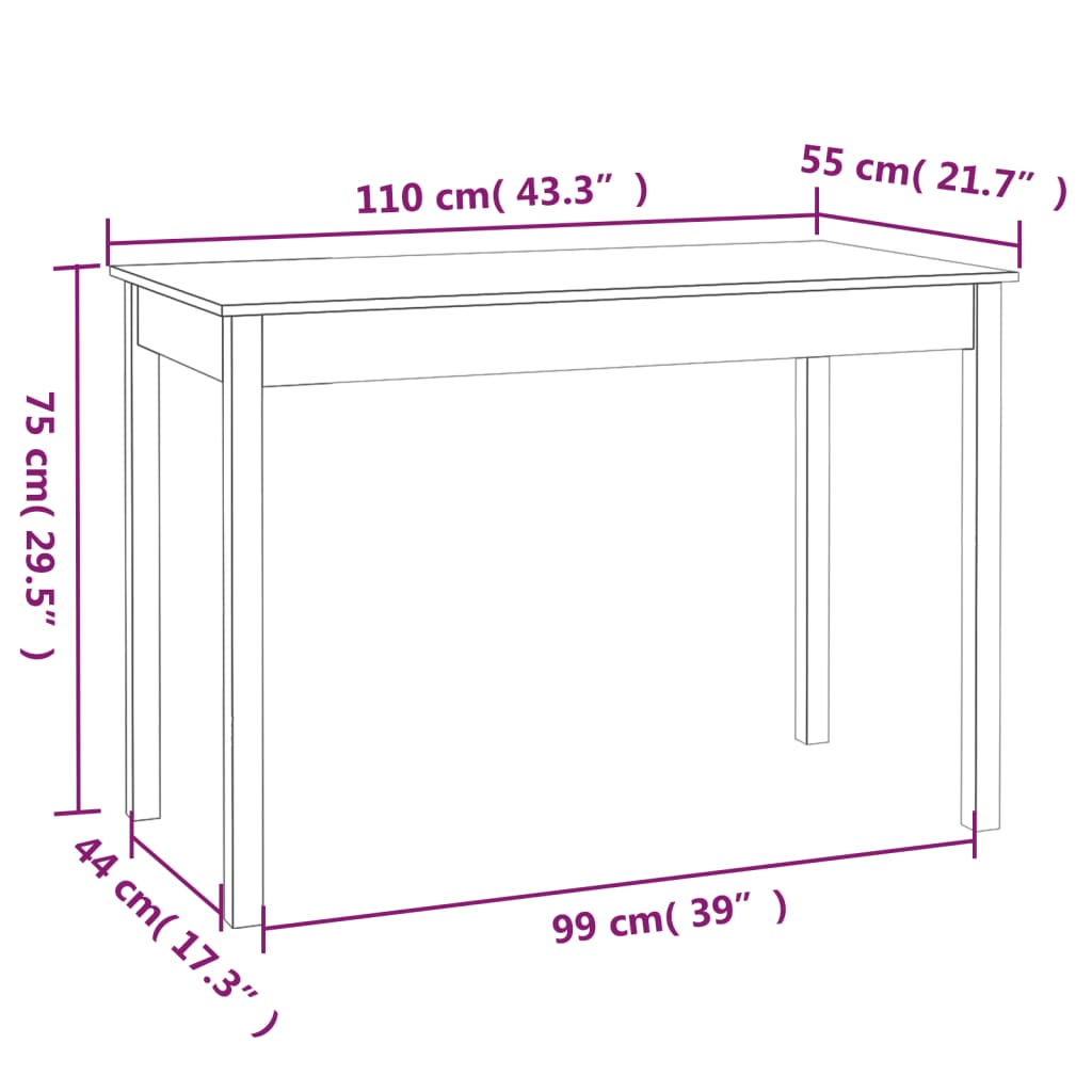 lisalaud, 110x55x75 cm, männipuit