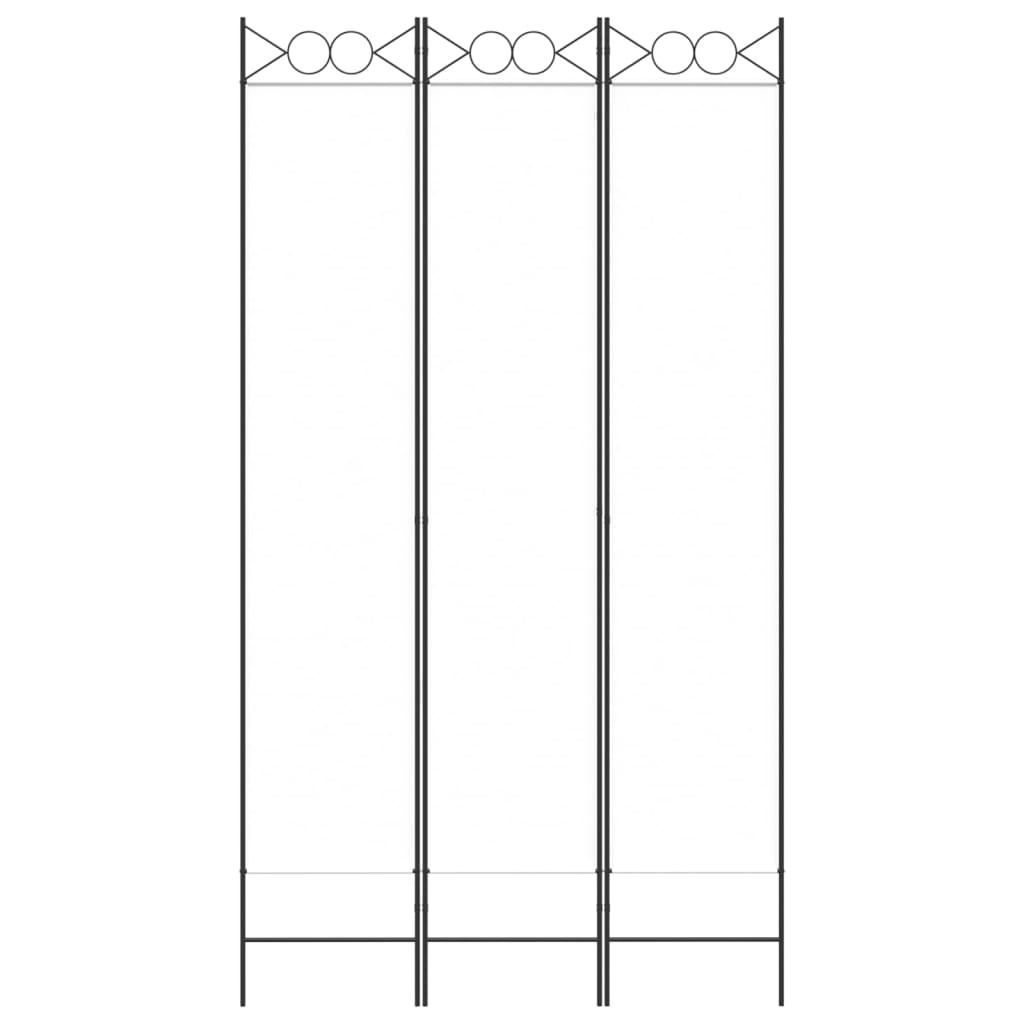 Перегородка из 3 панелей, белая, 120x220 см, ткань