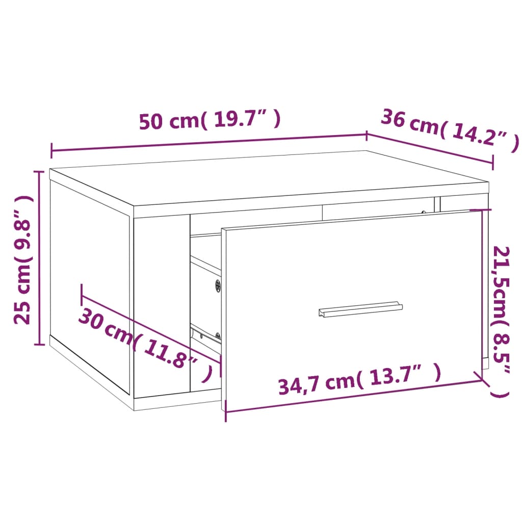 прикроватные тумбочки настенные 2 шт. глянцевые белые 50x36x25 см