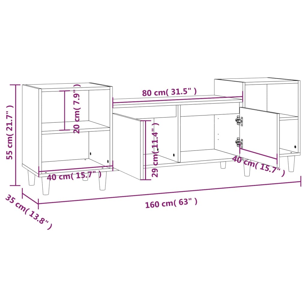 telerikapp, hall Sonoma tamm, 160x35x55 cm, tehispuit