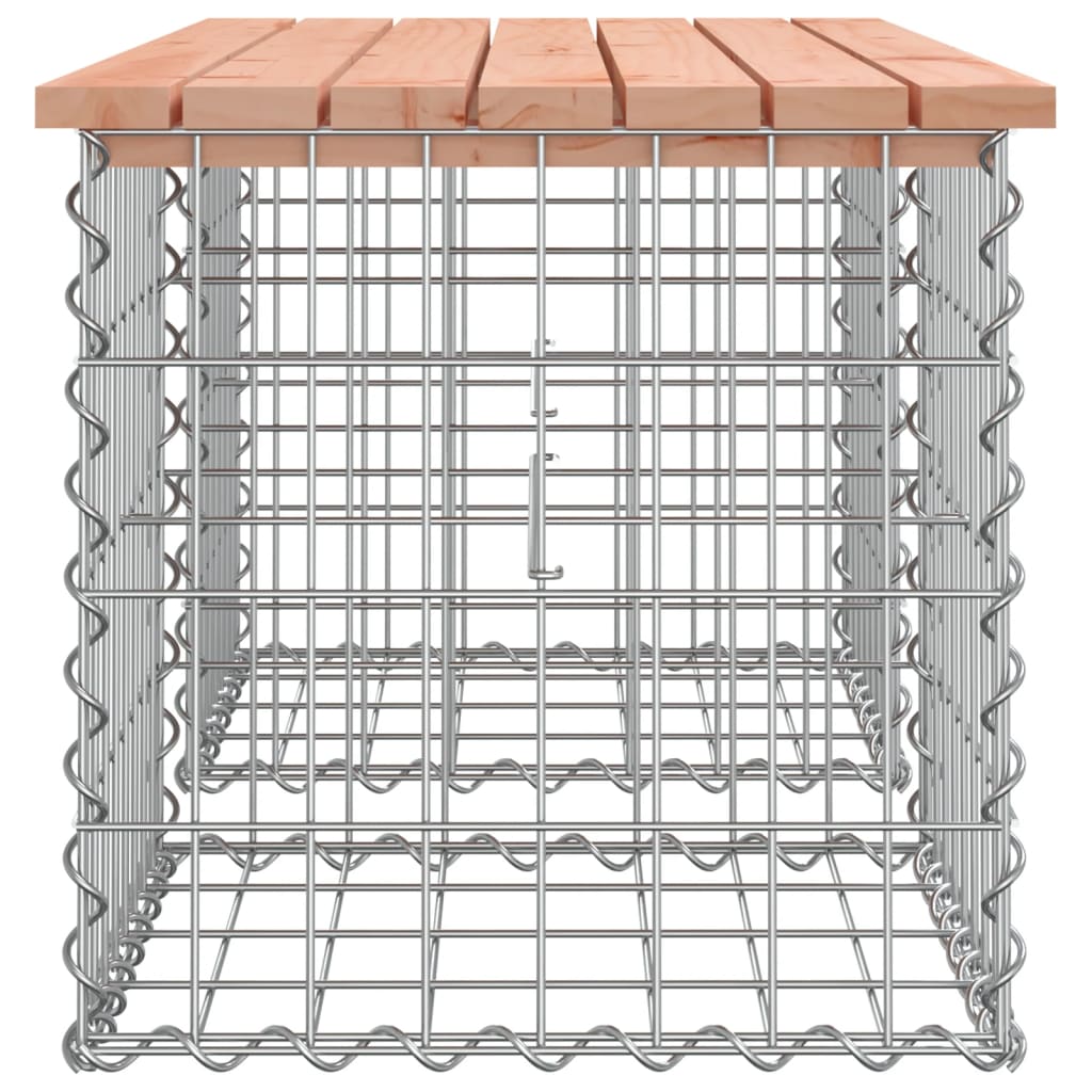 скамейка из габиона, 103 x 44 x 42 см, необработанное дерево