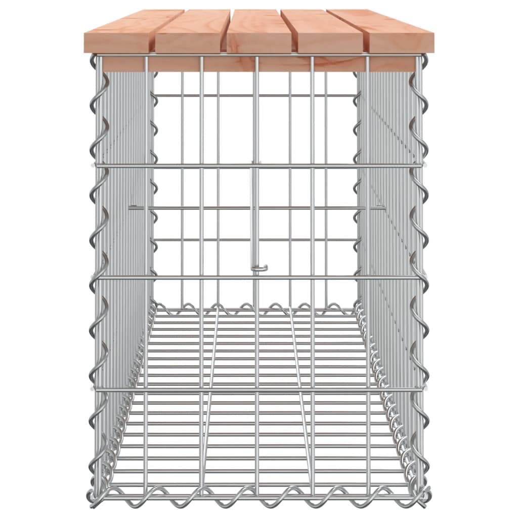 скамейка из габиона, 103 x 31,5 x 42 см, необработанное дерево