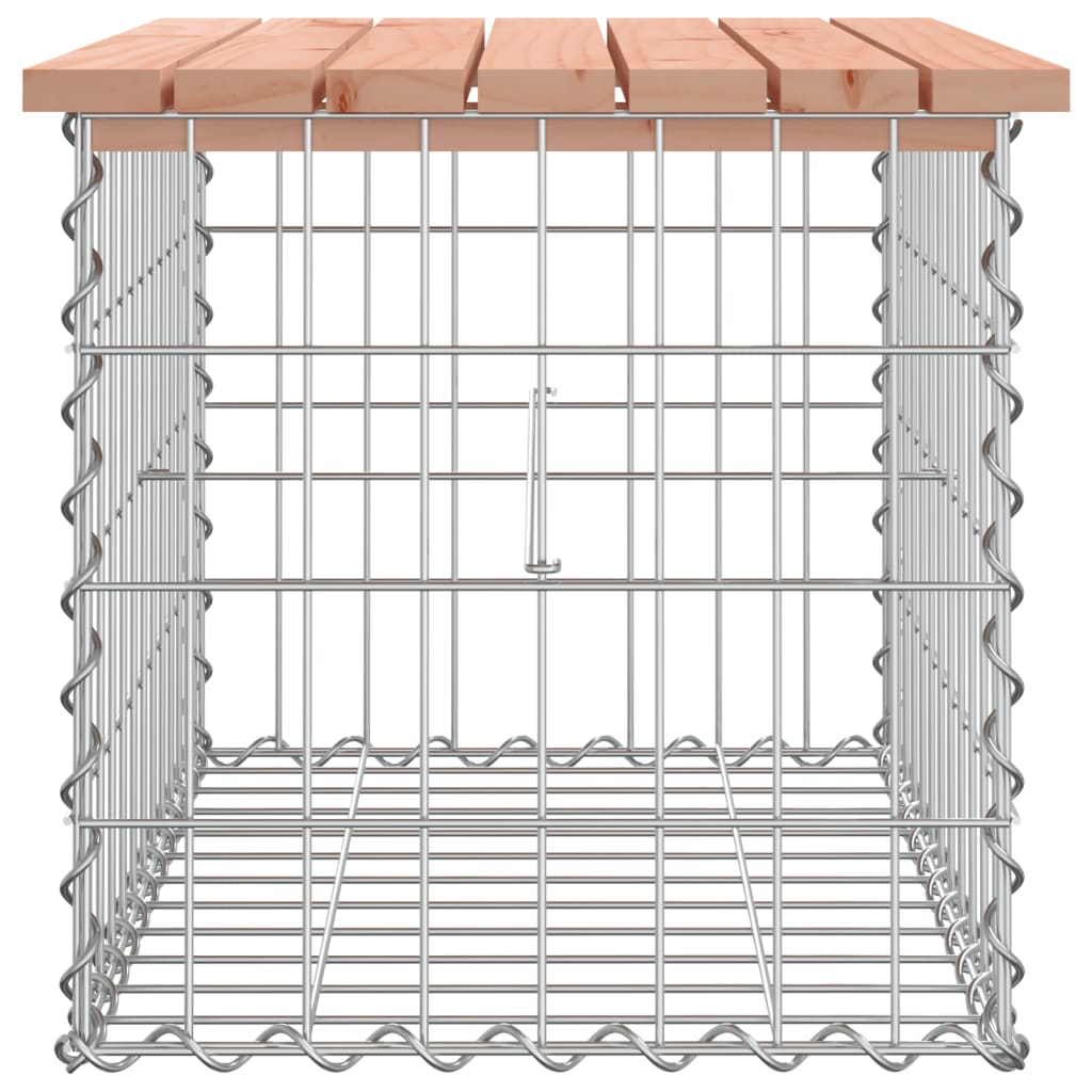 скамейка из габиона, 63 x 44 x 42 см, необработанное дерево