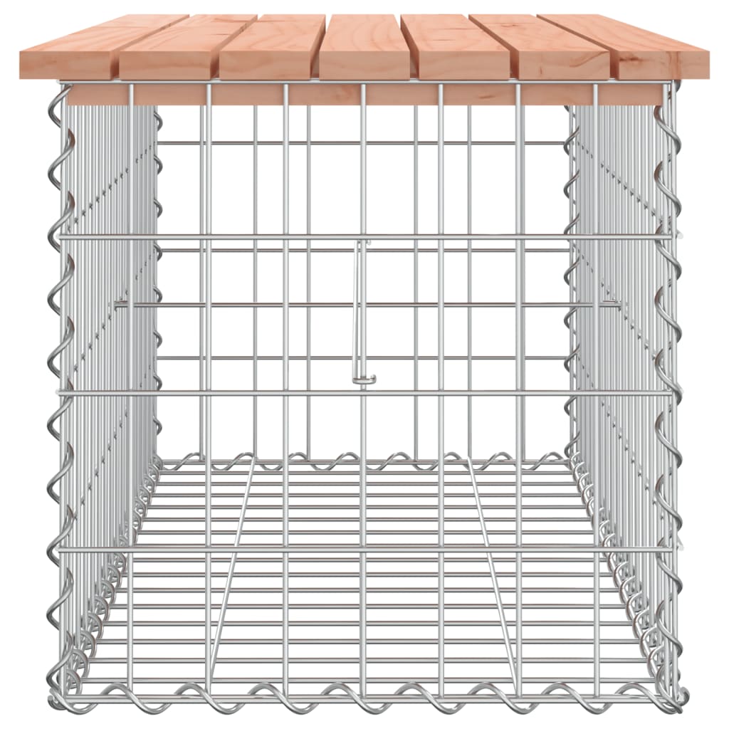 скамейка из габиона, 83 x 44 x 42 см, необработанное дерево