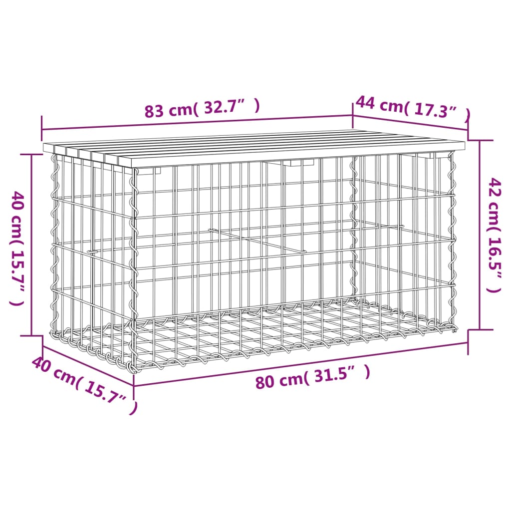 gabioonpink, 83 x 44 x 42 cm, ebatsuuga puit