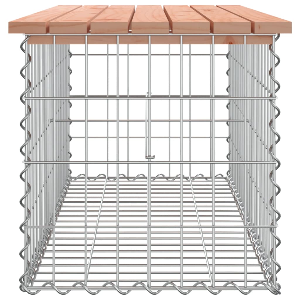 скамейка из габиона, 103 x 44 x 42 см, необработанное дерево