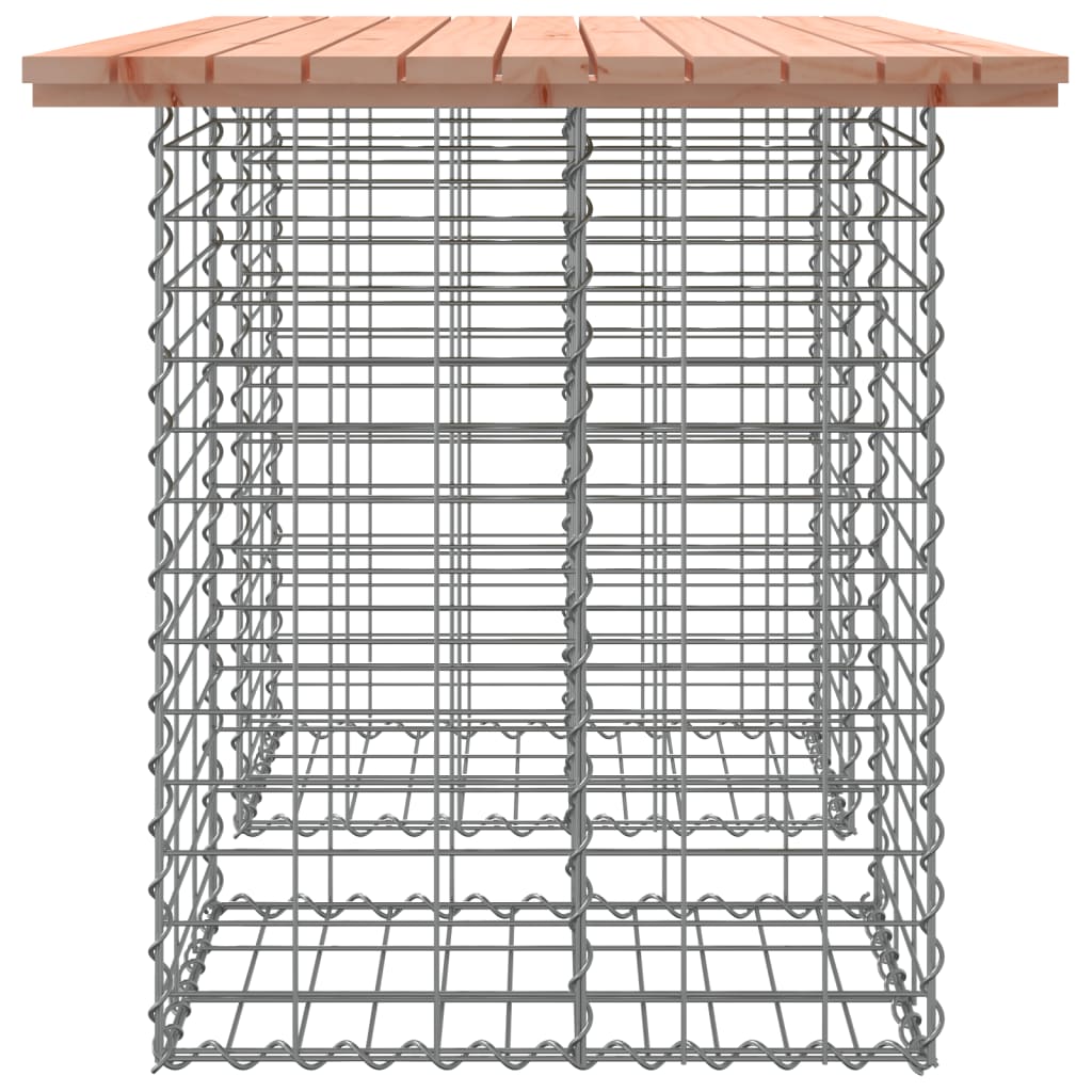 скамейка из габиона, 100 x 70 x 72 см, необработанное дерево