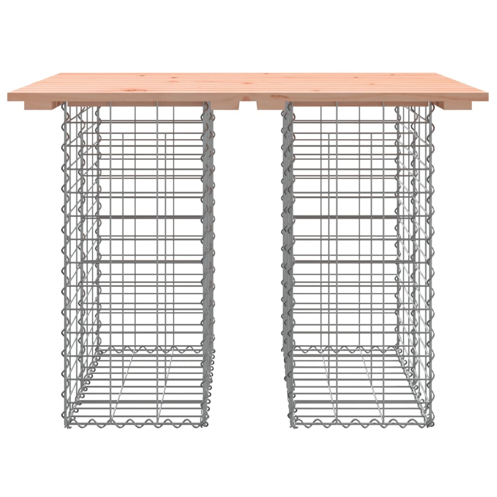 скамейка из габиона, 100 x 70 x 72 см, необработанное дерево