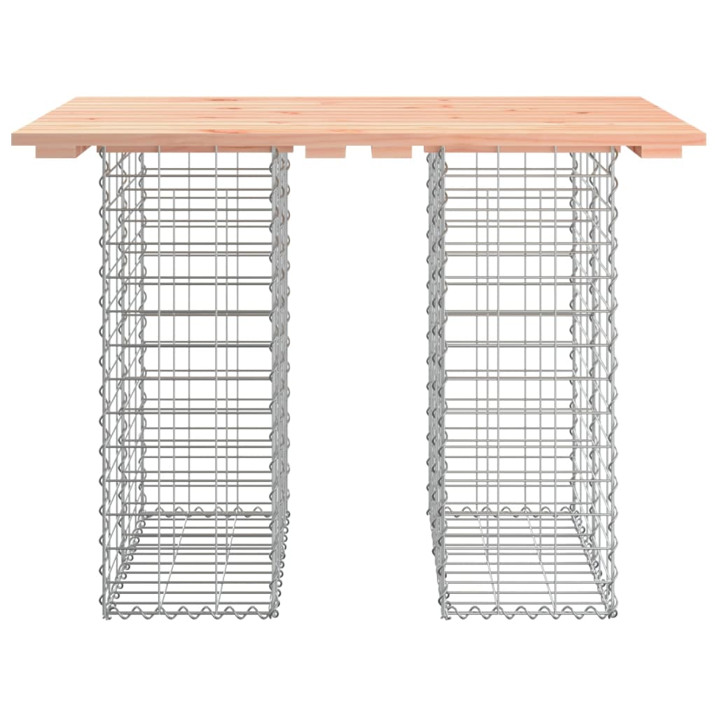 скамейка из габиона, 100 x 70 x 72 см, необработанное дерево