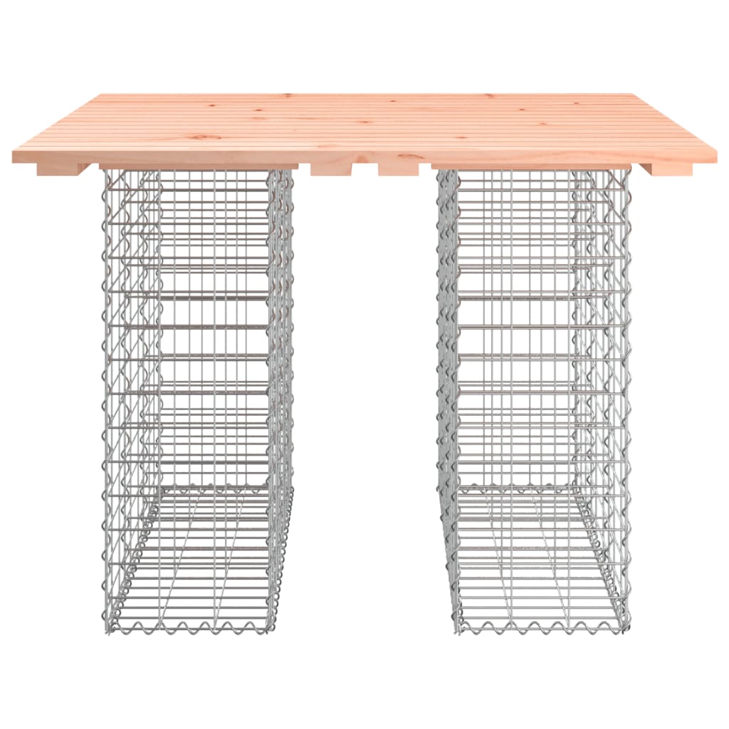 скамейка из габиона, 100x102x72 см, необработанное дерево